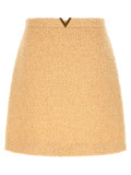 Women's Beige Virgin Wool Long Skirt