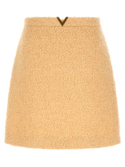 Women's Beige Virgin Wool Long Skirt