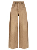 Women's Beige Cotton Jeans Denim Clothing