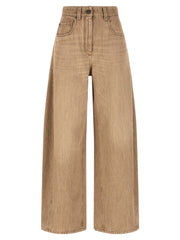 Women's Beige Cotton Jeans Denim Clothing