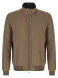 Men's Beige Polyester Bomber Clothing