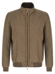 Men's Beige Polyester Bomber Clothing