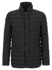 Men's Blue Polyamide Full-Length Jacket Clothing