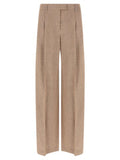 Women's Multicolor Linen Flared Pants