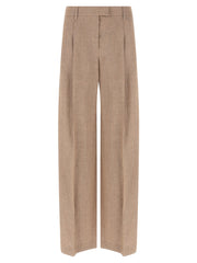 Women's Multicolor Linen Flared Pants