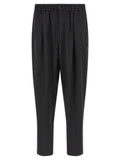 Men's Black Polyester Casual Pants