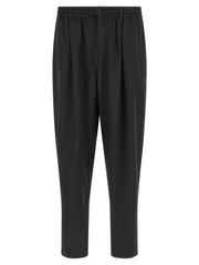 Men's Black Polyester Casual Pants