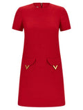 Women's Multicolor Virgin Wool Short Dress