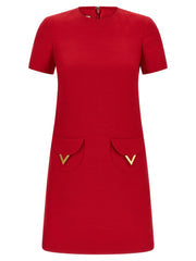 Women's Multicolor Virgin Wool Short Dress