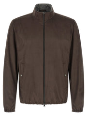 Men's Brown Polyester Jacket Clothing