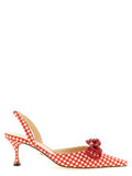 Women's Crystal-Bow Vichy Slingback Pump Red Fabric