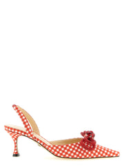 Women's Crystal-Bow Vichy Slingback Pump Red Fabric