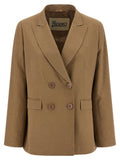 Women's Beige Viscose Blazer Clothing