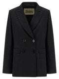 Women's Black Viscose Blazer Clothing