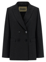 Women's Black Viscose Blazer Clothing