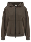 Women's Brown Cotton Hoodie Clothing