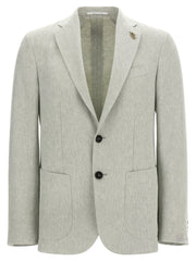 Men's Bicolor Linen Blazer Clothing