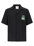 Men's Black Silk Blouse