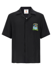 Men's Black Silk Blouse