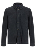 Men's Blue Leather Jacket Clothing