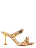 Women's Clarita Square Flare Heels Yellow Cowhide