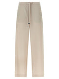 Women's Beige Virgin Wool Athletic Pants