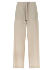 Women's Beige Virgin Wool Athletic Pants
