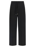 Women's Black Virgin Wool Joggers (workout Pants)