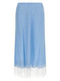 Women's Blue Acetate Midi Skirt