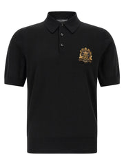 Men's Black Virgin Wool Polo Shirt