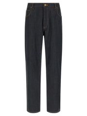 Men's Blue Cotton High-Waisted Jean Clothing