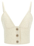 Women's White Polyester Tank Tops
