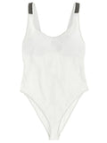 Women's White Polyamide One-Piece Swimsuit Clothing
