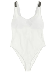 Women's White Polyamide One-Piece Swimsuit Clothing