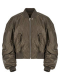 Men's Gray Nylon Bomber Clothing