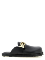 Women's Black Calfskin Clogs Shoe