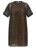 Women's Brown Silk Short Dress