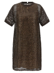 Women's Brown Silk Short Dress