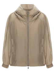 Women's Beige Polyester Shell Jacket Clothing