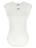 Women's White Viscose Sleeveles T-Shirt