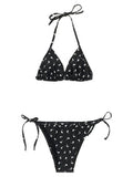 Women's Bicolor Polyester Bikini Clothing