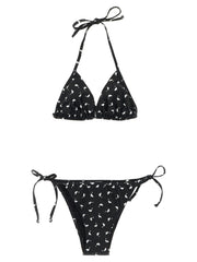 Women's Bicolor Polyester Bikini Clothing