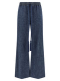 Women's Blue Cotton Flared Jeans Clothing