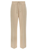 Women's Beige Cotton Joggers (workout Pants)