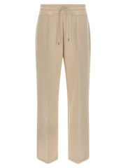 Women's Beige Cotton Joggers (workout Pants)
