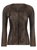 Women's Brown Polyester Blouse