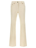 Women's Beige Cotton Flared Jeans Clothing