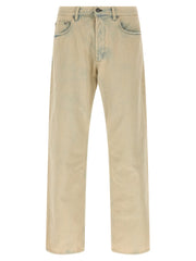 Men's Beige Cotton Jeans Denim Clothing
