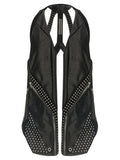 Men's Black Bull Skin Sleeveless Jacket Clothing