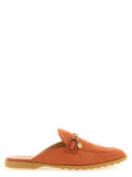 Women's Orange Calfskin Mules